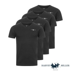 HARVEY MILLER 4er Pack T-Shirt VNeck 4xSchwarz