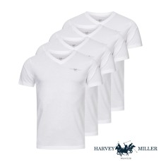 HARVEY MILLER 4er Pack T-Shirt VNeck 4xWeiß