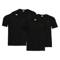 4er Pack U.S. Polo ASSN. T-Shirt V-Hals Schwarz