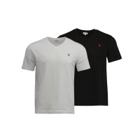 4er Pack U.S. Polo ASSN. T-Shirt V-Hals 2xSchwarz/2xWeiß
