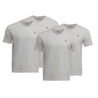 4er Pack U.S. Polo ASSN. T-Shirt Vneck Weiß