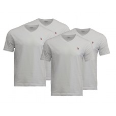 4er Pack U.S. Polo ASSN. T-Shirt V-Hals Weiß